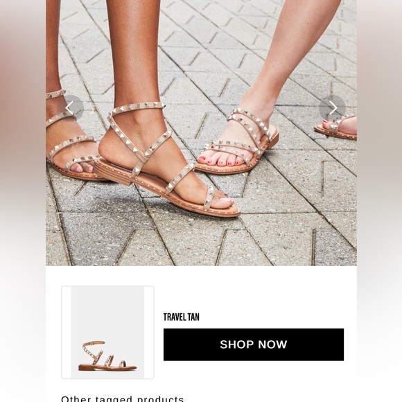 Women’s Steve Madden Travel Tan studded sandals size 7.5 GUC! - Picture 6 of 10